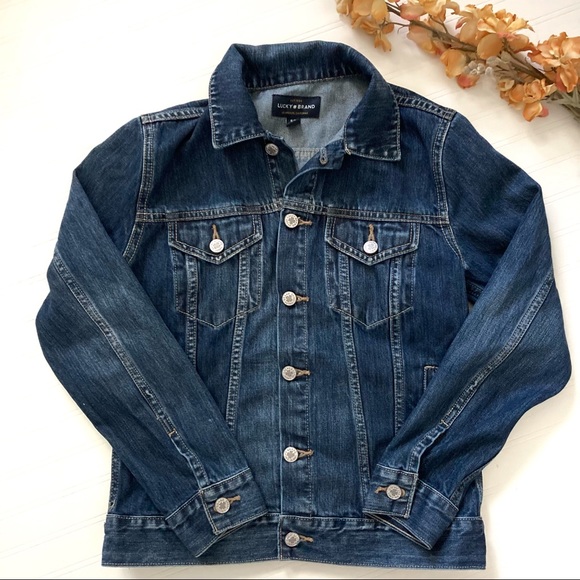 LUCKY BRAND THE TOMBOY TRUCKER JEAN JACKET SIZE S - Picture 2 of 7